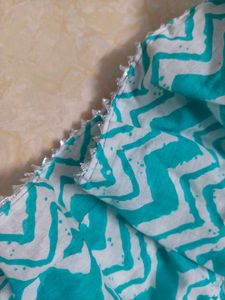 Teal &amp; White Chevron Tiered Maxi Skirt
