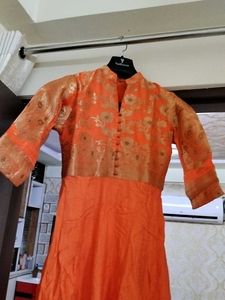 Orange Anarkali Dress