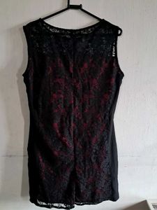 Lace Overlay Mini Dress