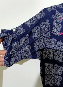 Boho Chic Indigo Printed Maxi Dress