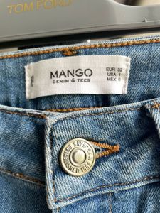 Mango Distressed Paint Splatter Jeans