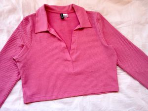 H&amp;m Pink Collared Top 💓