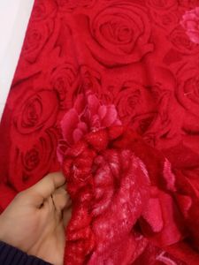 Red Velvet King Size Elastic Bedsheet