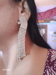 Dazzling Rhinestone Fringe Earrings