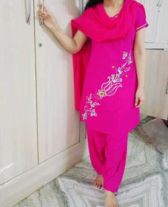 !!Sale!!💗Hot Pink Kurta Salwar Dupatta Set..💗