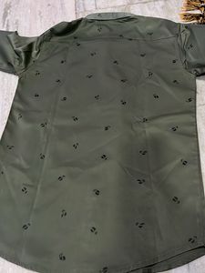 Olive Green Patterned Shirt