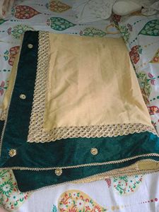 Preloved- Golden Saree With Embellished Border