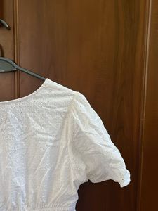 White Short Sleeve Mini Dress
