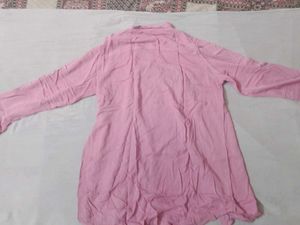 Pink Button-Down Tunic