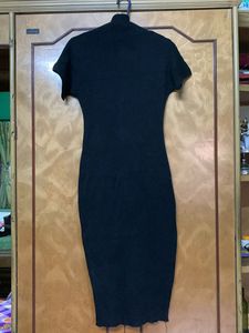 Black Wollen Bodycon Dress