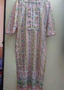 Floral Embroidery Print Kurta Set With Dupatta
