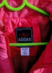 Coral Puffer Jacket With Pink Sweater 💗✨