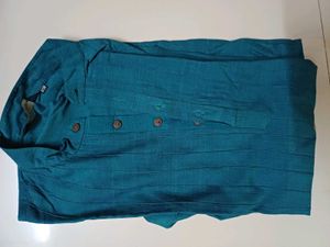 Men&#39;s Blue Cotton Kurta