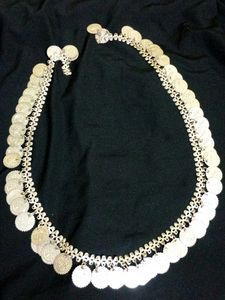 Silver Coin Oxidized Kamarbandh+3 Layered Neclace