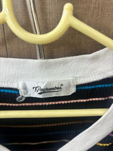 Cute Multicolor Crop Top Stripped Pattern