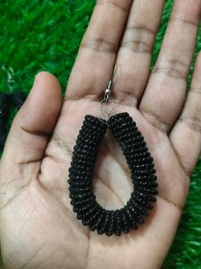 Black Bead Earrings