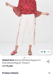 Global Desi Embroidered Trousers