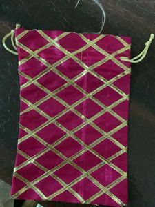 Velvet Gift Pouches - Blue &amp; Pink