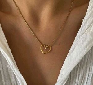 Gold Heart Pendant Necklace