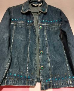 Denim Embellished Jacket