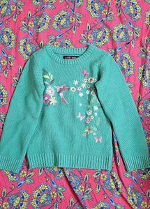 Embroidered Bird Sweater