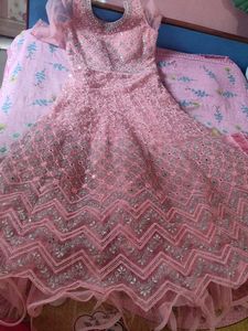 Pink Mirror Work Very Prity Gown