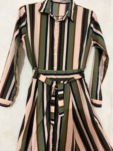 A Line Striped Dress