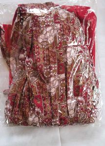 Girls&#39; Red Dress with Floral Detail