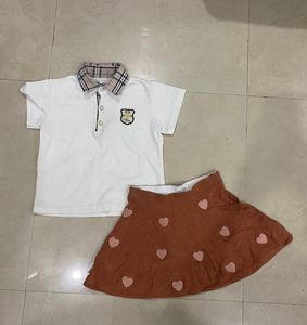 Set: Polo & Heart Skirt( Xs-s)