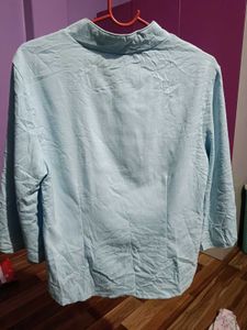 Cotton Embroidered Mandarin Collar Top