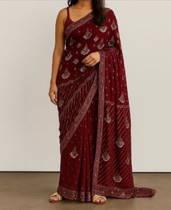 Elegant Maroon Saree