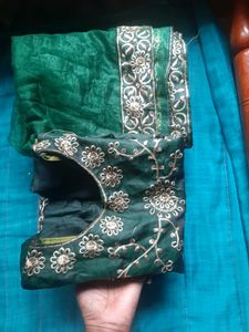Olive Green Kids Lehanga, Choli And Dupatta