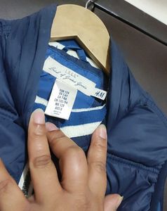Navy Blue Winter Cut Sleeve Jacket 4-5 Year Boy