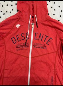 Descente Red Full Zip Hoodie