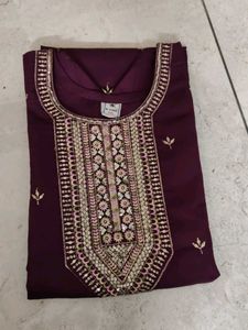 New Purple Embroidered kurti