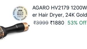 AGARO Volumiser Hair Dryer Straightener Curler