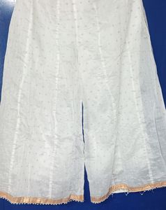 White Embroidered Sharara Set