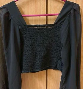 Crochet Square Neck Crop Top🎀🖤