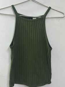 Olive Green Ribbed Tank