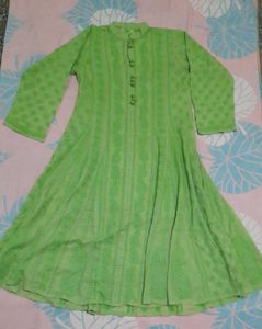 Green Embroidered Kurta