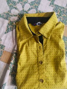 Vintage Mustard Polka Dot Shirt