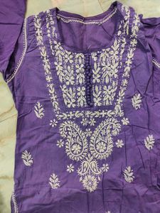 Purple Embroidered Kurta