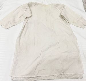 White Thread Work Kurta with Black Salwar