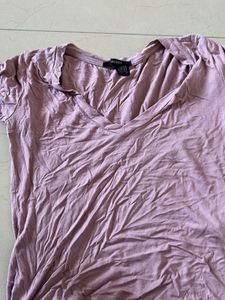 Forever 21 Lavender V-Neck Tee