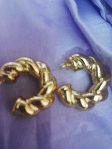 Gold Twisted Hoop Earrings