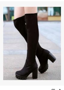 Black Thigh High Boots