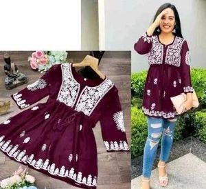 Embroidered Purple Tunic