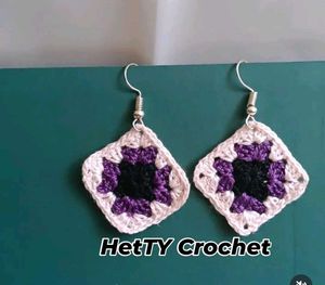 Crochet Granny Square Earrings