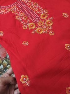 Red Embroidered Kurta❤