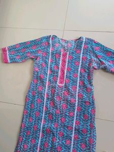 Pure Cotton Floral Print Kurta
